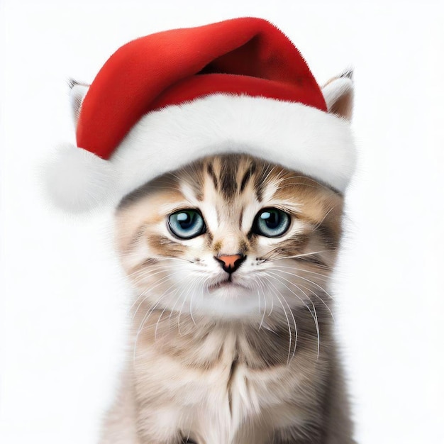 Generative AI Christmas Whiskers Beautiful Cat Illustration