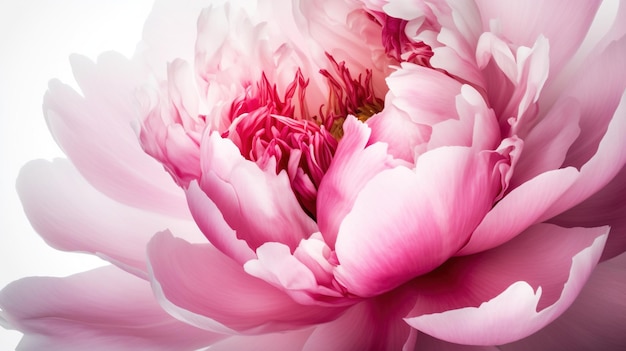 Generative AI Close up of blooming flowerbeds of peony flowers floral textured background