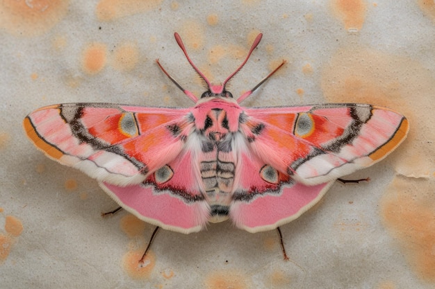 Generative AI Close up portrait of pink insect macro photography super detail and fantasy