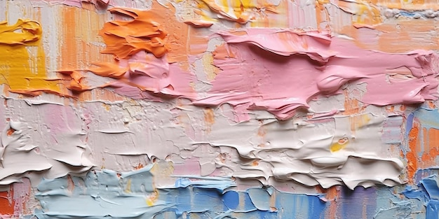 Generative AI Closeup of impasto abstract rough colorful art painting texturex9xA