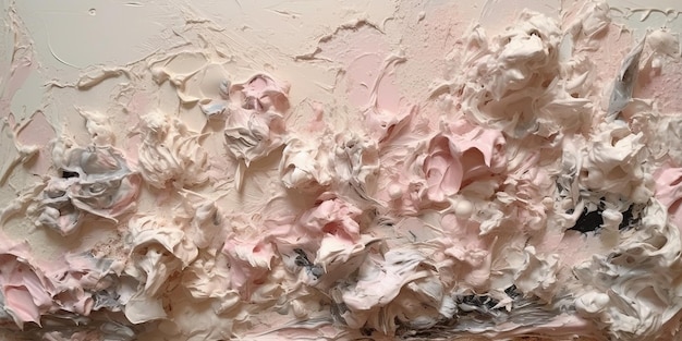 Generative AI Closeup of impasto abstract rough pink art painting texture