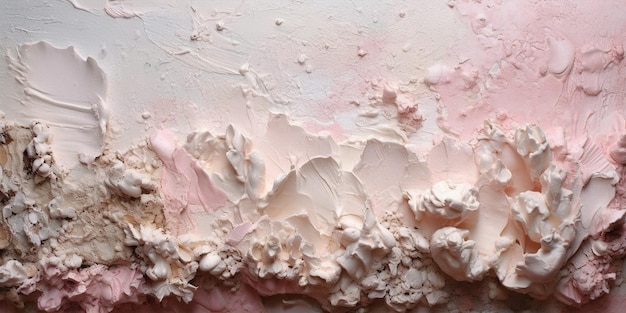 Generative AI Closeup of impasto abstract rough pink art painting texture