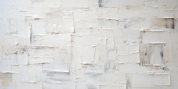 Generative AI Closeup of impasto abstract rough white art painting texture