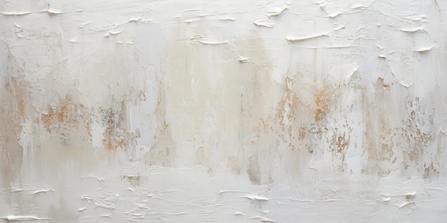 Generative AI Closeup of impasto abstract rough white art painting texture