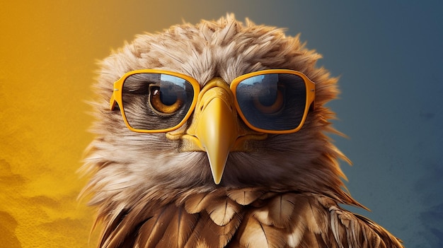 Генеративный ИИ Cool Eagle Величественный птица со стилем