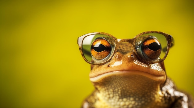 Generative ai cool frog in stylish sunglasses
