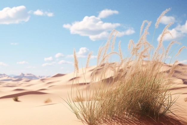 Generative AI a desert landscape with sand dunes