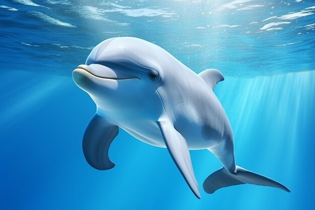 Generative AI a dolphin swimming in the ocean