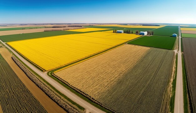 Generative ai farm landscape agricultural wheat fields beautiful countryside country road