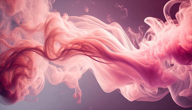 Генеративный ИИ Течет светло-розовый вива пурпурный дым с вкраплениями Мягкий жидкий баннер