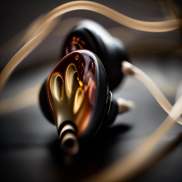 Generative ai futuristic earphones 3D illustration render