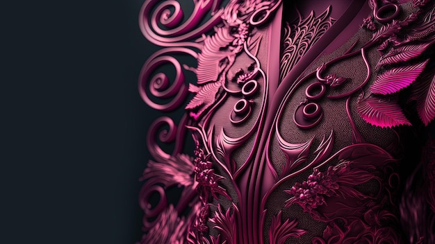 마젠타 색의 전기 패션 스타일 빛나는 분홍색 옷 3D 효과 현대 매크로 상세한 포토 리얼리즘 추상적인 배경 일러스트