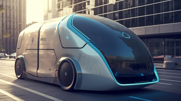 Generative AI futuristic taxis in modern cities