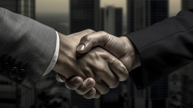 Generative AI Glimpse of Collaboration Businessmen's Handshake