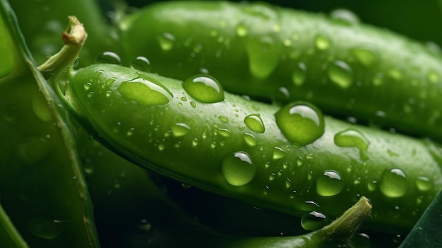 Generative AI Green pea vegetable bean isolated on white background