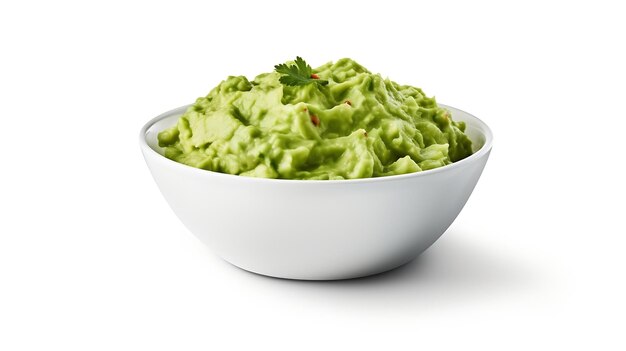 Generative AI Guacamole on isolated white background