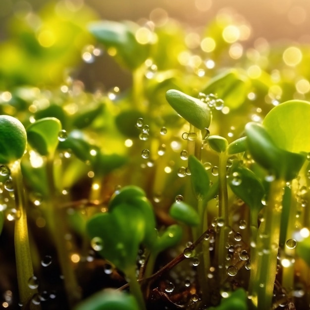 Generative AI heap of alfalfa sprouts on white background