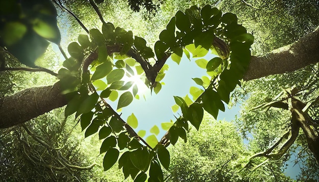 Photo generative ai heart of nature a symbolic connection between love and life