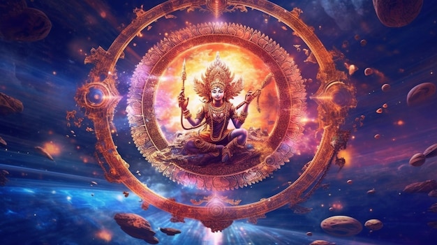 Generative AI and Hindu gods creating the universe from the galaxy's nucleus