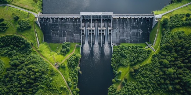 Generative AI hydroelectric dam utilizing the flow of water to produce sustainable energy power