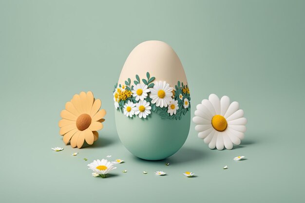 Generative ai illustration of colorful easter eggs on grass background very beautiful