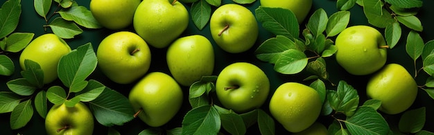 크리에이티브 푸드 여름 사과 과일 배너의 생성적 인 일러스트레이션