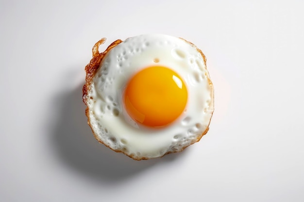 Генеративный AI-иллюстратор жареного яйца сверху на цветном фоне