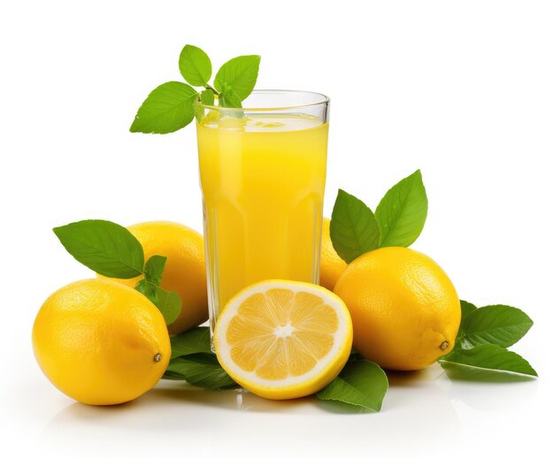 Foto illustrazione generativa di un frullato di frutta fresca al limone