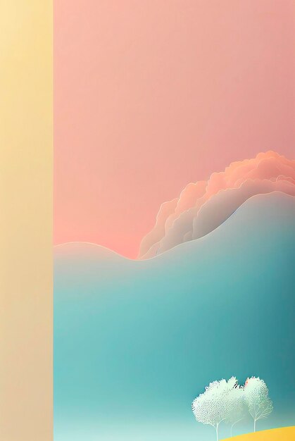Photo generative ai illustration of minimal graphic design wallpaper for a graphic design studio on a pastel colors background color