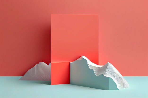 Generative AI illustration of minimal graphic design wallpaper for a graphic design studio on a pastel colors background color