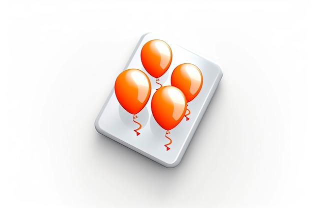 Generative AI illustration of Mobile app UI single glossy icon for a events and parties