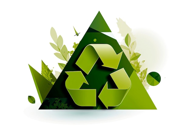 Generative AI illustration of nature clean energy eco friendly sustainability and environment icon