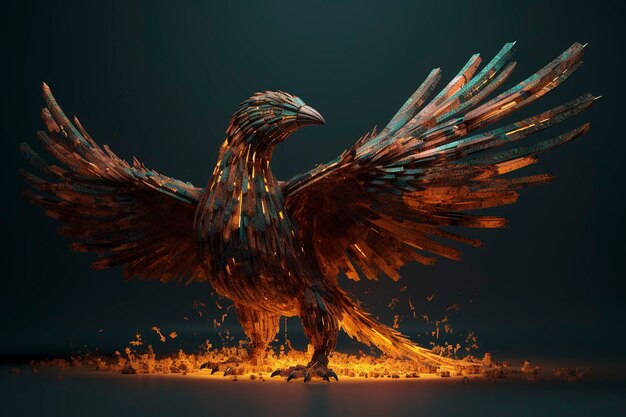 Generative AI illustration of phoenix firebird