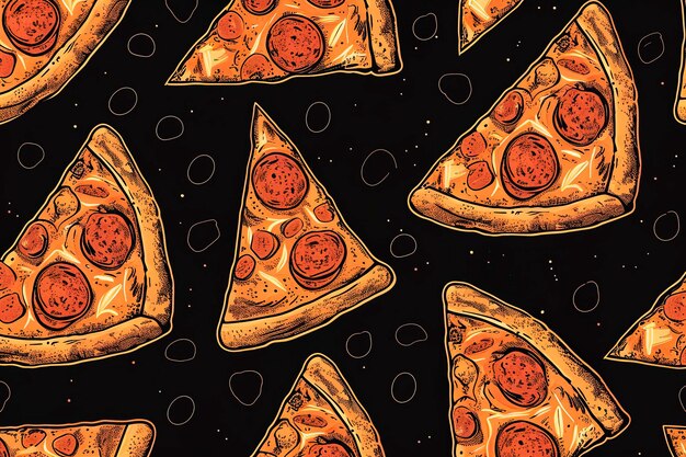 Generative AI illustration of pizza backgrounds with copy space