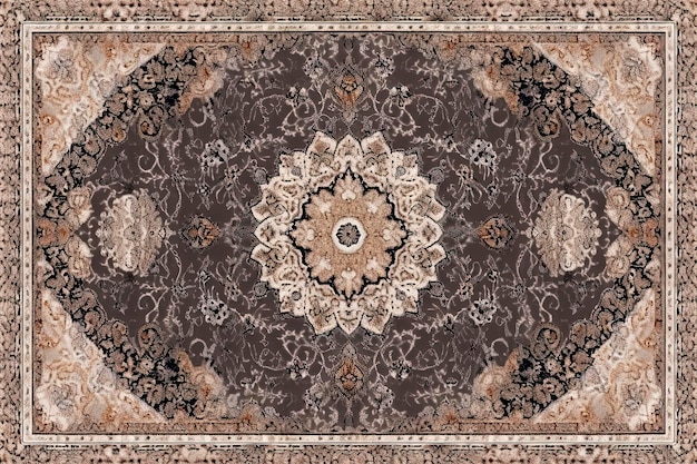 Generative AI illustration Retro Persian Carpet Design in different colors