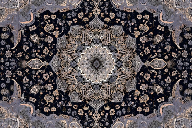 다양한 색상의 생성 AI 일러스트레이션 복고풍 페르시아 카펫 디자인
