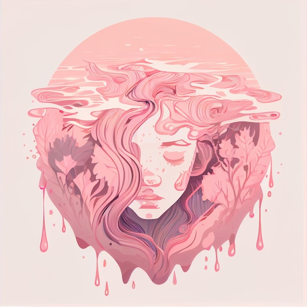 Premium AI Image | Generative Ai illustration sad and depressed woman