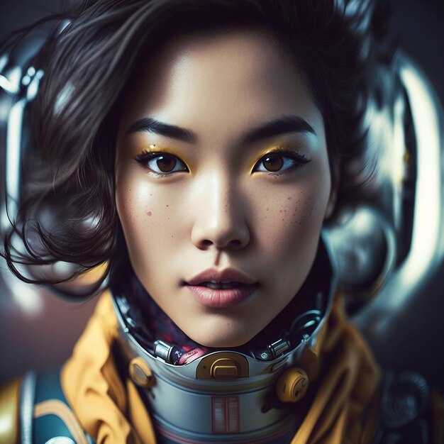 Generative ai illustration scifi futuristic humanoid robot