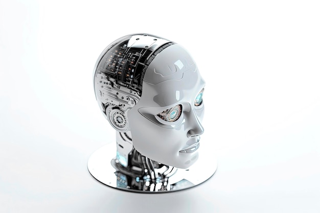 Generative AI illustration of shiny artificial intelligence icon on white background