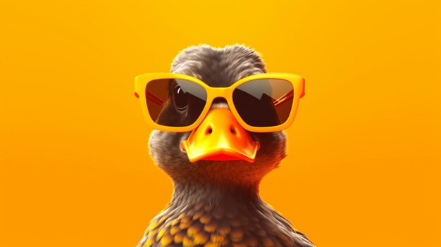 Generative ai illustration of stylish funny duck withgenerative ai