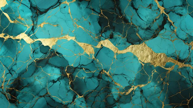 Generative AI illustration of turquoise marble texture