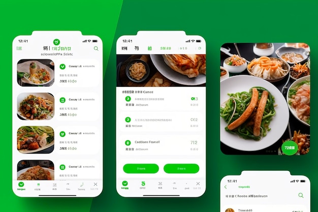 Generative AI Illustration of UI Design of a Chinese food Website with full screen and vibrant colorful