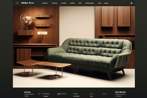 Photo generative ai illustration of webshop page of furniture ecommerce concept