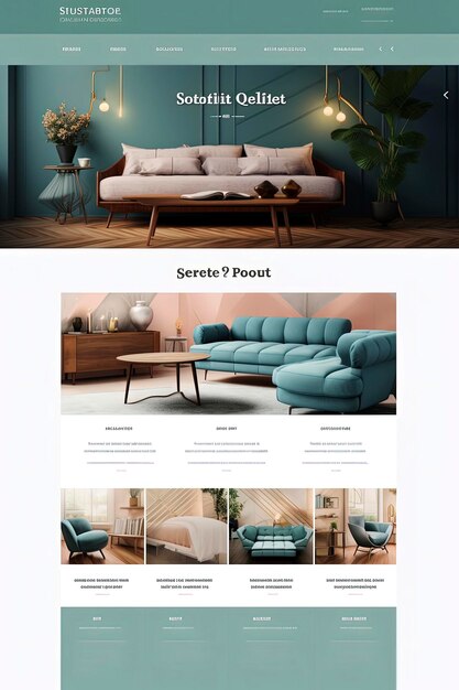 Photo generative ai illustration of webshop page of furniture ecommerce concept