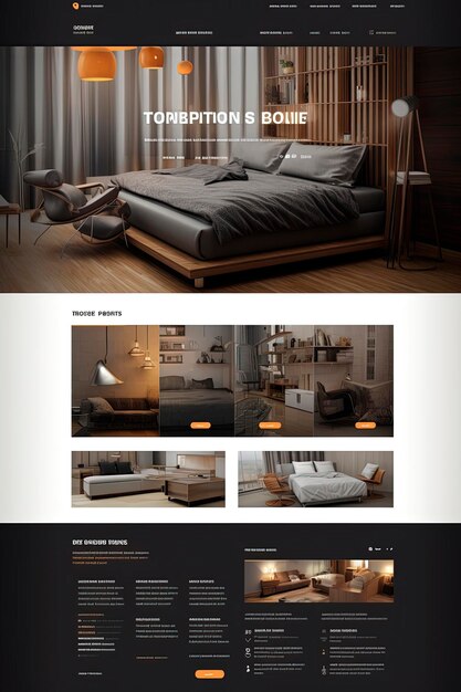 Photo generative ai illustration of webshop page of furniture ecommerce concept