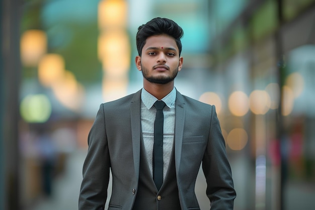 Generative AI Image of Confident Indian Businessman with Red Mark on Forehead