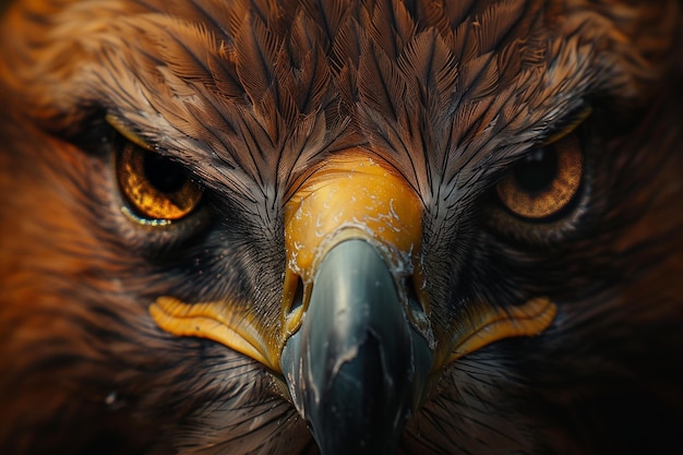 Генерируемое ИИ изображение острого орла-ястреба с клювом и глазами сокола