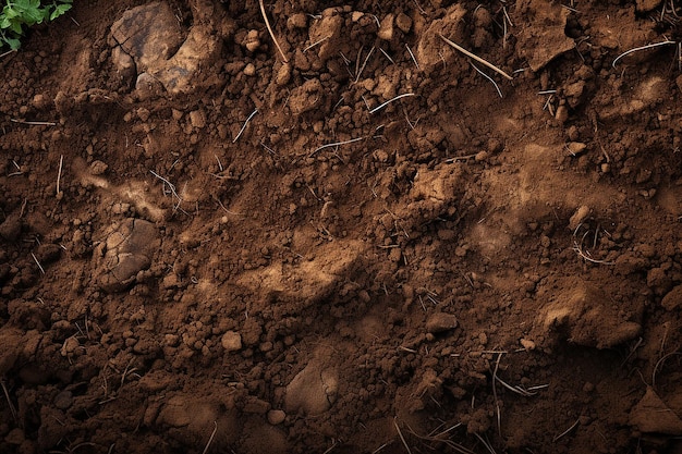 Photo generative ai image of soil texture background for gardening concept