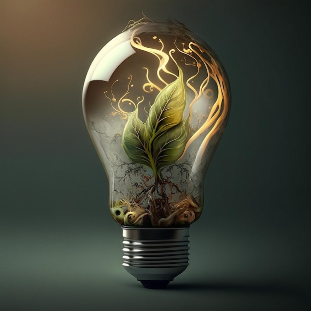 Generative ai light bulb with ecosystem in it