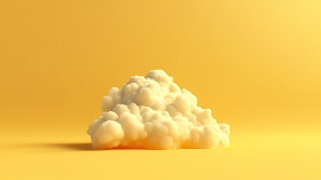 Generative AI Light yellow fantastic 3d clouds on the floor sky and landscape Gentle colors